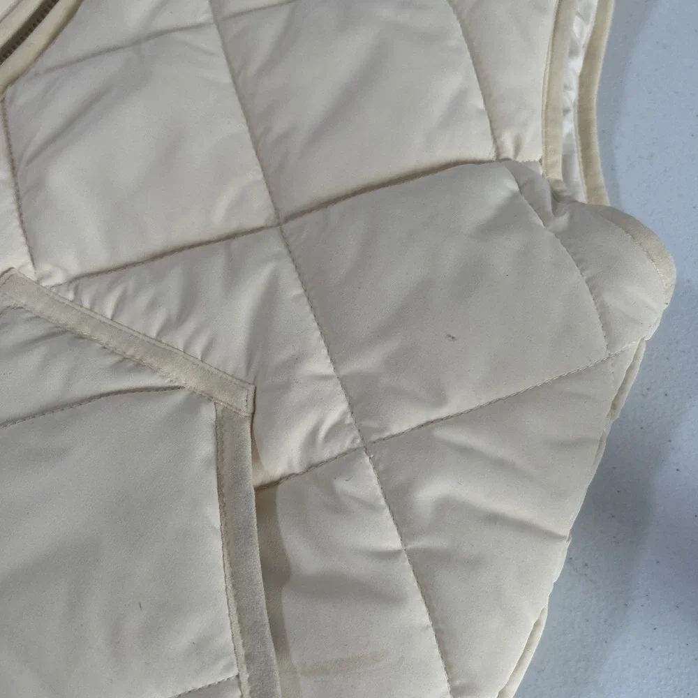 J Crew Mercantile Quilted Vest Womens M Beige Preppy Lightweight  Retrocore‎